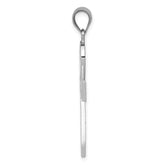 14K White Gold Ankh Cross Pendant with Polished Rhodium Finish